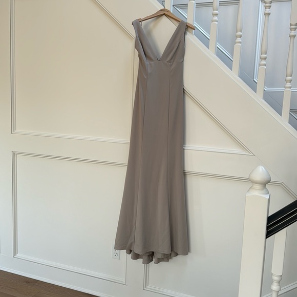 Amsale Dresses | Amsale Stone Crepe Bridesmaid Dress Size 00 | Color: Gray/Tan | Size: 00 | Cschneider09's Closet